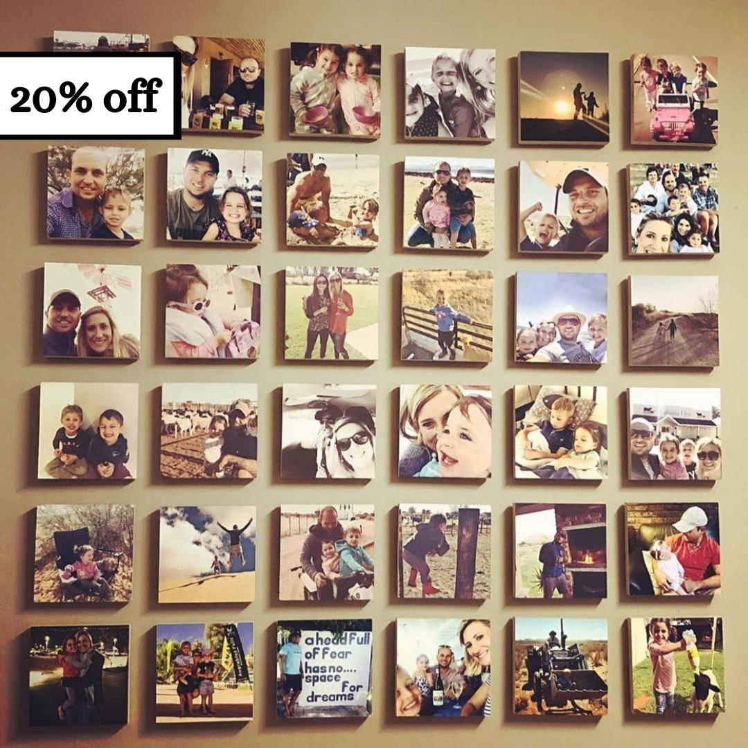 Go Faceblock &amp; Big 1 crazy with 20% off until 28 August 🎉Faceblocks now R72 each &amp; Big 1's now R210 each.
We have adjusted the prices on the site to make ordering even easier! Create a gallery wall of memories or add to your existing gallery wall today! printwild.co.za
