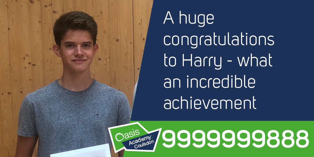 OasisAcademies's tweet photo. An enormous well done to Harry from @OasisCoulsdon. Make sure you celebrate your achievements - we sure would be if we were you!
#Cakeallround #GCSEResults2019 #OCLResults #GCSEResultsday https://t.co/PPzlztTvVn