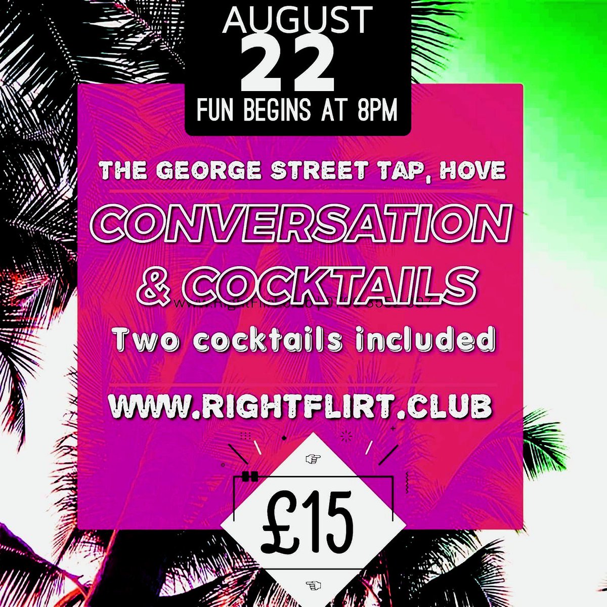 Hot weather seems perfect for sipping a #cocktail (alcoholic or non-alcoholic)... A pair of #cocktails included in tonight's event at The George Street Tap in #Hove. Adventure for #Sussex #Singles begins at 8pm and you can pay on the night 🌃 🍸