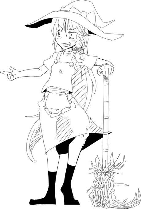 これは魔理沙を描いてた頃の時之の絵です(4コマ漫画はいつものごとく下品です) 