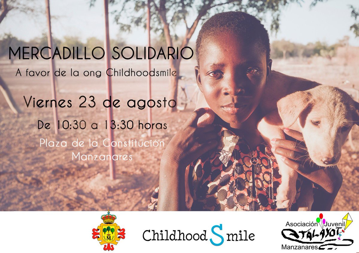 Childhood_Smile's tweet photo. Nos vemos mañana en el mercadillo solidario que organizan los niños del campamento de verano de Talayot! 😊 https://t.co/kIte8vvO1q