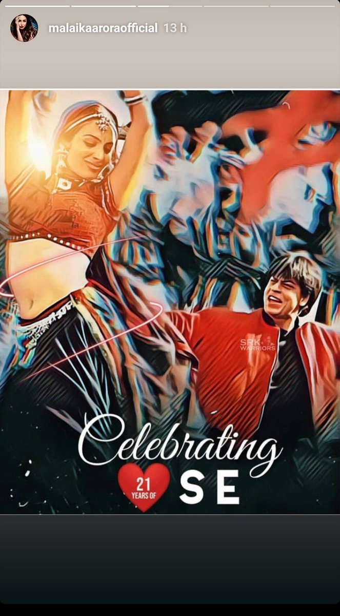 TeamSRKWarriors's tweet photo. Thank you #MailakaArora for sharing our edit on Instagram! ❤

#21YearsOf_दिल_से https://t.co/dsBLsuwIP5