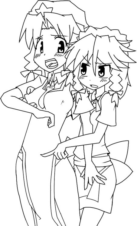 これは時之が2013年頃に描いた東方の咲夜さんと美鈴です 