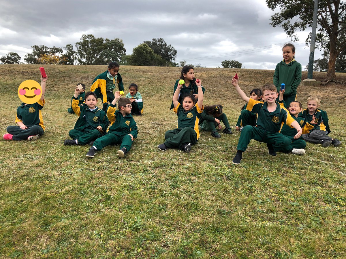 Predicting and testing the 3D shapes that roll then comparing and explaining the attributes of those shapes #ThisIsBlairmount #outdoorlearning <a href="/KindergartenBPS/">Kindergarten Team @ Blairmount Public School</a>