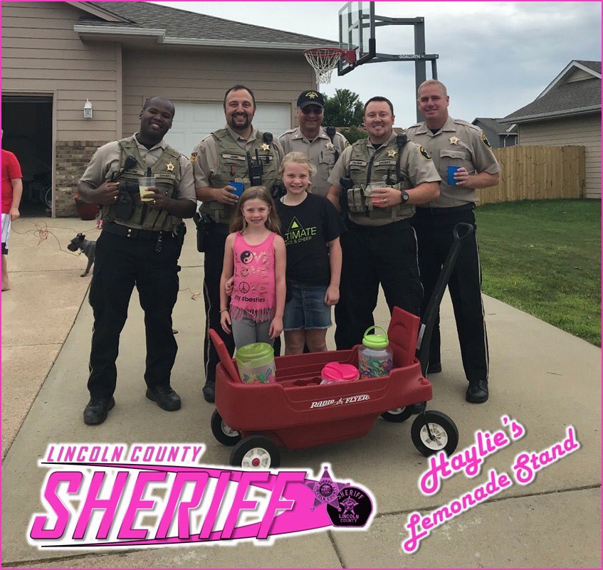 Lincoln County Sheriff's Office Canton, SD (@lincosheriffsd) on Twitter photo Deputy Colshan: Man I’m thirsty
Deputy Johns: Well there is a lemonade stand down the street
Deputy Colshan: Enroute
Deputy Johns: Enroute
Deputy Malone: Enroute
Lt. Lord: Enroute
Sgt. Anderson: Enroute Deputy Colshan: Man I’m thirsty
Deputy Johns: Well there is a lemonade stand down the street
Deputy Colshan: Enroute
Deputy Johns: Enroute
Deputy Malone: Enroute
Lt. Lord: Enroute
Sgt. Anderson: Enroute