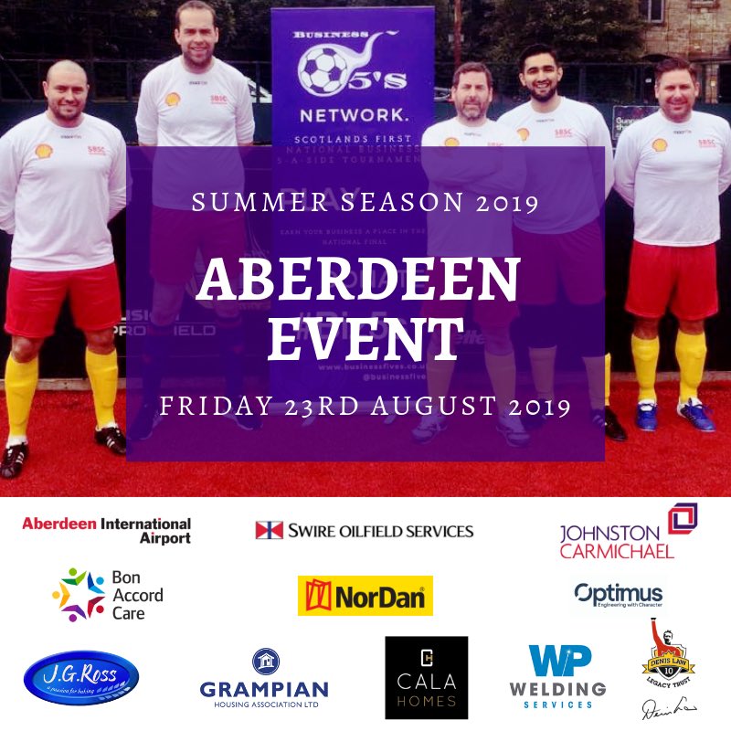 Tomorrow marks the return of Business Fives #Aberdeen for our summer season 

Who will come out on top and qualify for our national final in Edinburgh on September 27th? 

Find out tomorrow!
