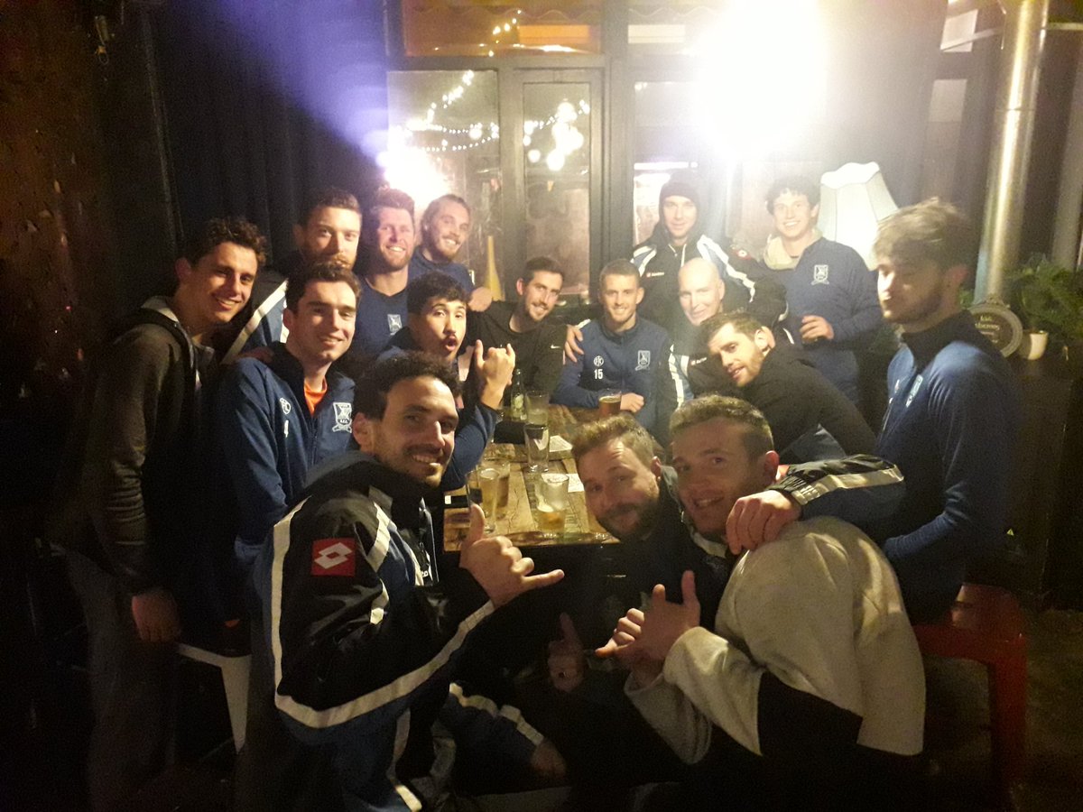 SeatounAFC's tweet image. The boys enjoying another win. Having a regular Thursday debrief down at @BebemosNewtown 
#TounArmy #UpTheToun