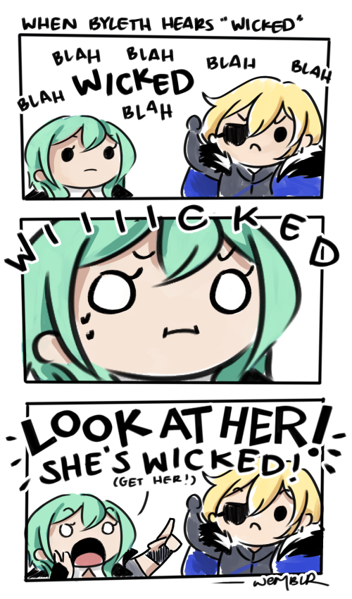 xwemblr's tweet photo. Whenever Dimitri says "wicked", this starts playing in my head. #FireEmblemThreeHouses #MusicalReference https://t.co/NjjNNhv7Op
