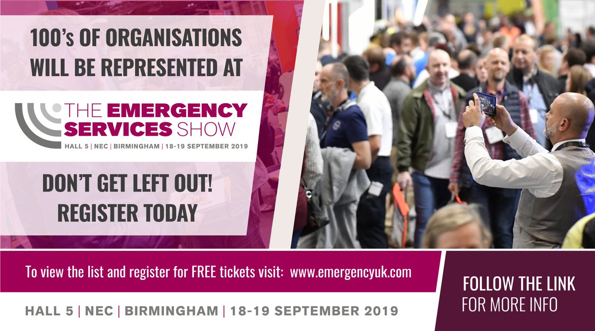 WOW! Well over 6,000 registrations for the Show so far and the visitor list is growing by the minute. Join the best of the emergency services at The Emergency Services Show from 18-19 Sep 2019. Check out a selection of visitors already registered bit.ly/vislist19 #ESS2019
