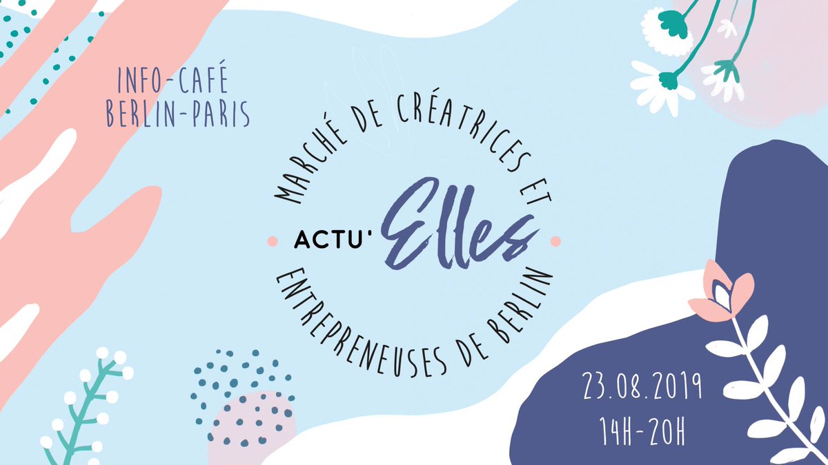 CafeBerlinParis's tweet photo. 🇫🇷 Venez découvrir demain actu'ELLES, un marché de produits biologiques et de créations locales de berlinoises de coeur ! 🌸

🇩🇪 Kommt morgen zu actu'ELLES um biologische Produkte und lokale Kreationen von Berlinerinnen zu entdecken! 🌸
 #berlin #créatrices #umwelt #écolo #markt https://t.co/Afw5E3xXEL