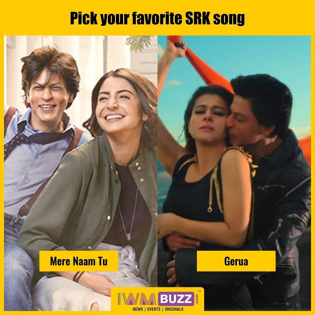 iwmbuzz's tweet photo. Which is your favorite #ShahRukhKhan song?
A. Mere Naam Tu
B. Gerua
.
Follow @iwmbuzz for more updates.
.
.
.
#pickone #chooseone #choose #favorite #actor #celebrity #celebrities #celeb #bolly #bollywood #bollynews #bollyupdates #film #filmynews #filmyupdates #ZeroFilm @iamsrk https://t.co/v3j6vcRi3u