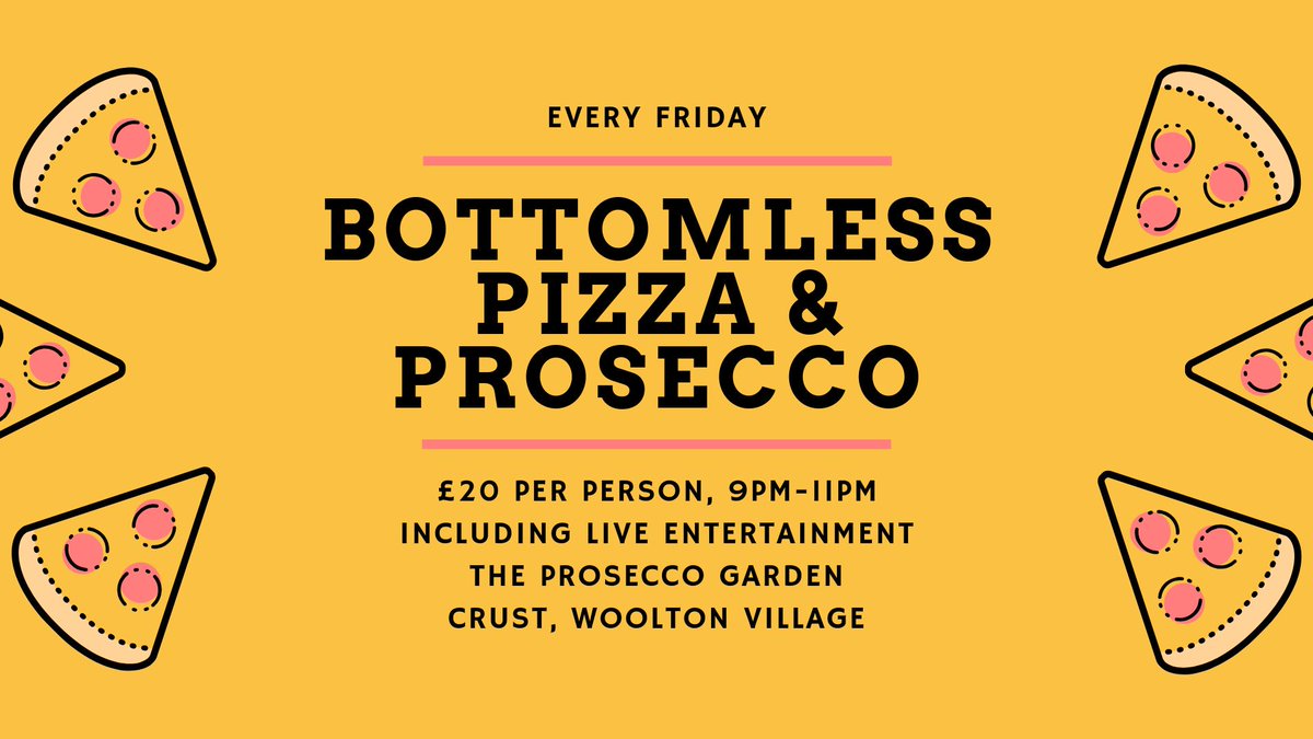 Join us every Friday night, 9-11pm in Woolton Village for Bottomless Prosecco, Bottomless Pizza and live music for just £20pp, music from <a href="/Iandunnmusic/">Ian Dunn</a> tomorrow night! #wooltonvillage