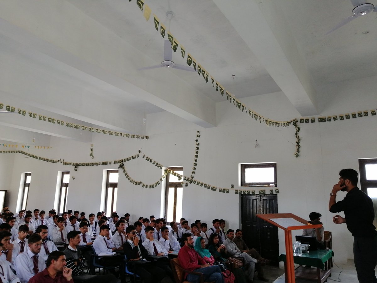 Fridays4FutureP's tweet photo. FridaysForFuture Camp#2 at Govt Boys College Taous, Yasin Valley (Gilgit Baltistan). Being one of the most venerable areas to Climate change, Over 250 students were full of zeal to learn more about the Climate crisis and solutions to it. #ClimateChangeIsReal @Friday4Future https://t.co/6sQkKNVNi5