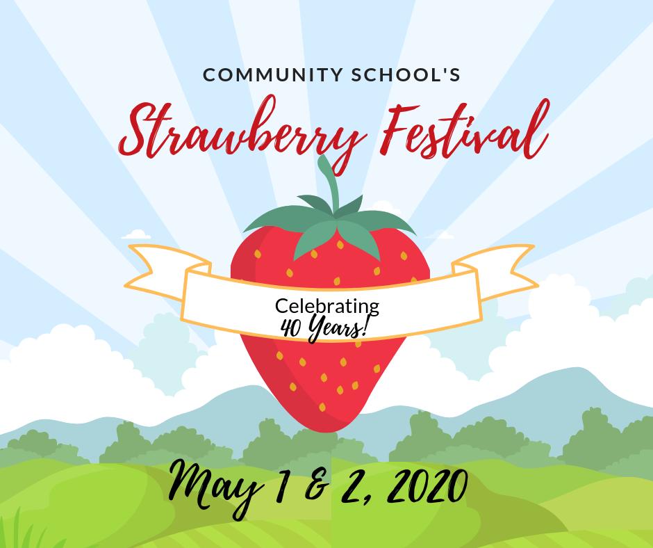 sberryfestroa's tweet photo. Save the date! Celebrate 40 years of Strawberry Festival with us on May 1 &amp; 2, 2020! 🍓 https://t.co/cdviAWQMzF