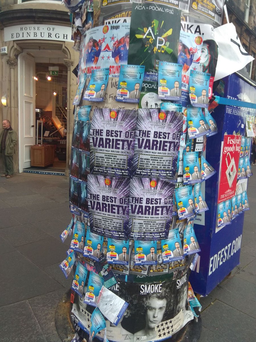 You know we bring the best of variety in #EdinburghFringe because it says so on this pillar