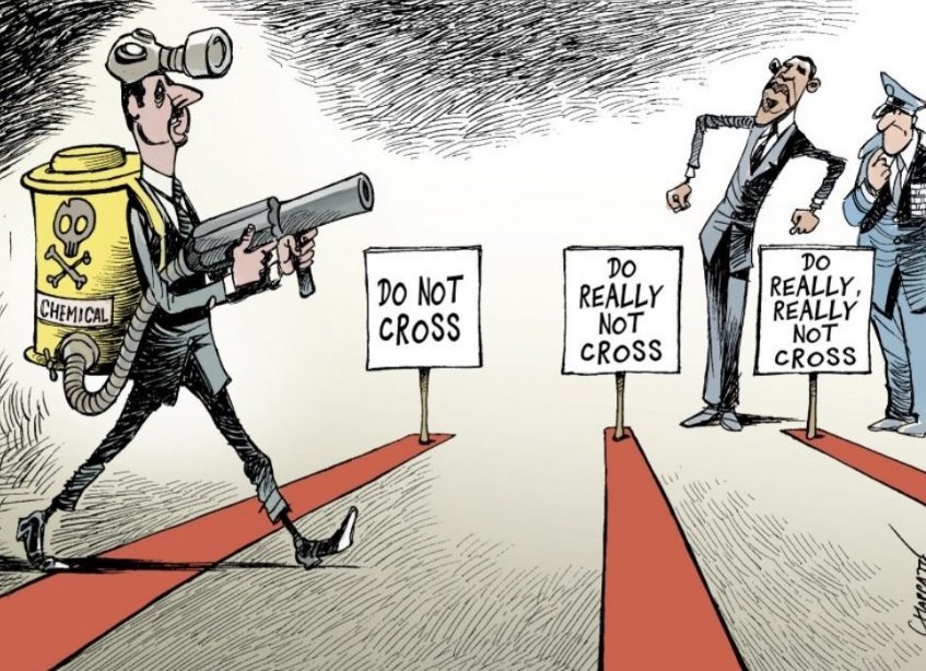 DanielBrobecker's tweet photo. #Syria #Assad #AssadChemicals #AssadCrimes #Obama #ObamaRedLine #chemicalattack #Ghouta #politicalcartoons @NTenzer @RevueLeBanquet @chapatte
With my thanks to Nicolas Tenzer for giving me this drawing https://t.co/TFOK5u9Rog