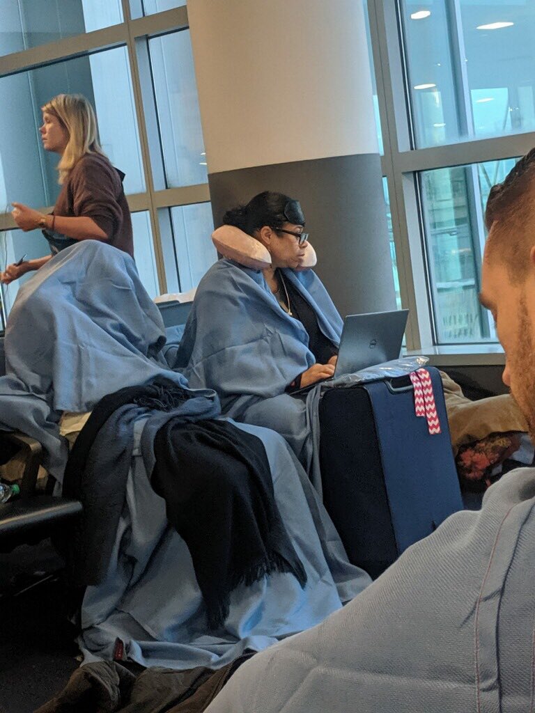 kirstincoletv's tweet photo. #HellFlight as @DELTA strands hundreds headed for #LAX. Children forced to sleep on the floor as no hotel/food vouchers given. Near riot after 8 hours on tarmac. Will #Delta do the right thing and compensate these poor passengers? Live @PIX11News https://t.co/LE1TDCatlv