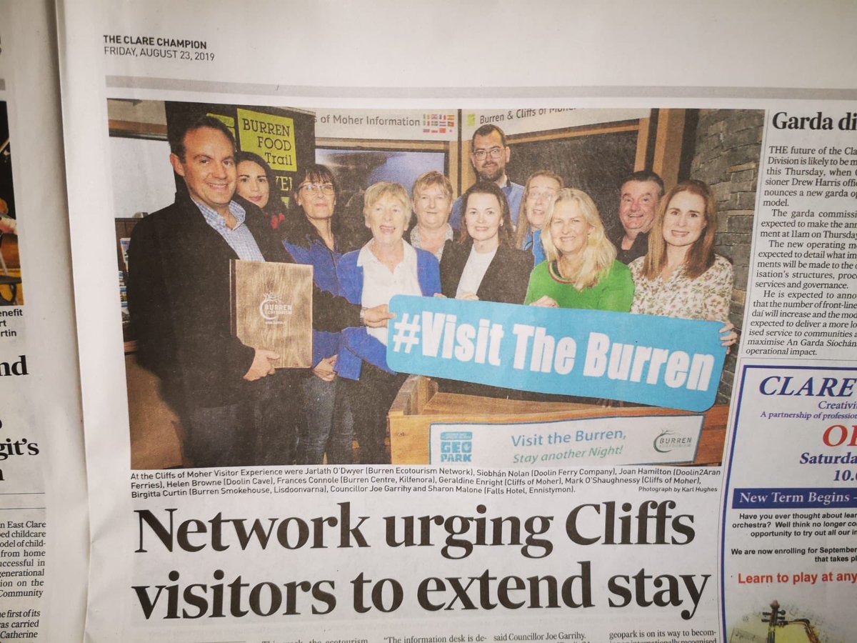 visitBurren's tweet photo. New Burren Ecotourism Network Information Desk launched at Cliffs of Moher!#burren #stayanothernight #burrenandcliffsgeopark #visitclare https://t.co/zTS2Xj6cnb
