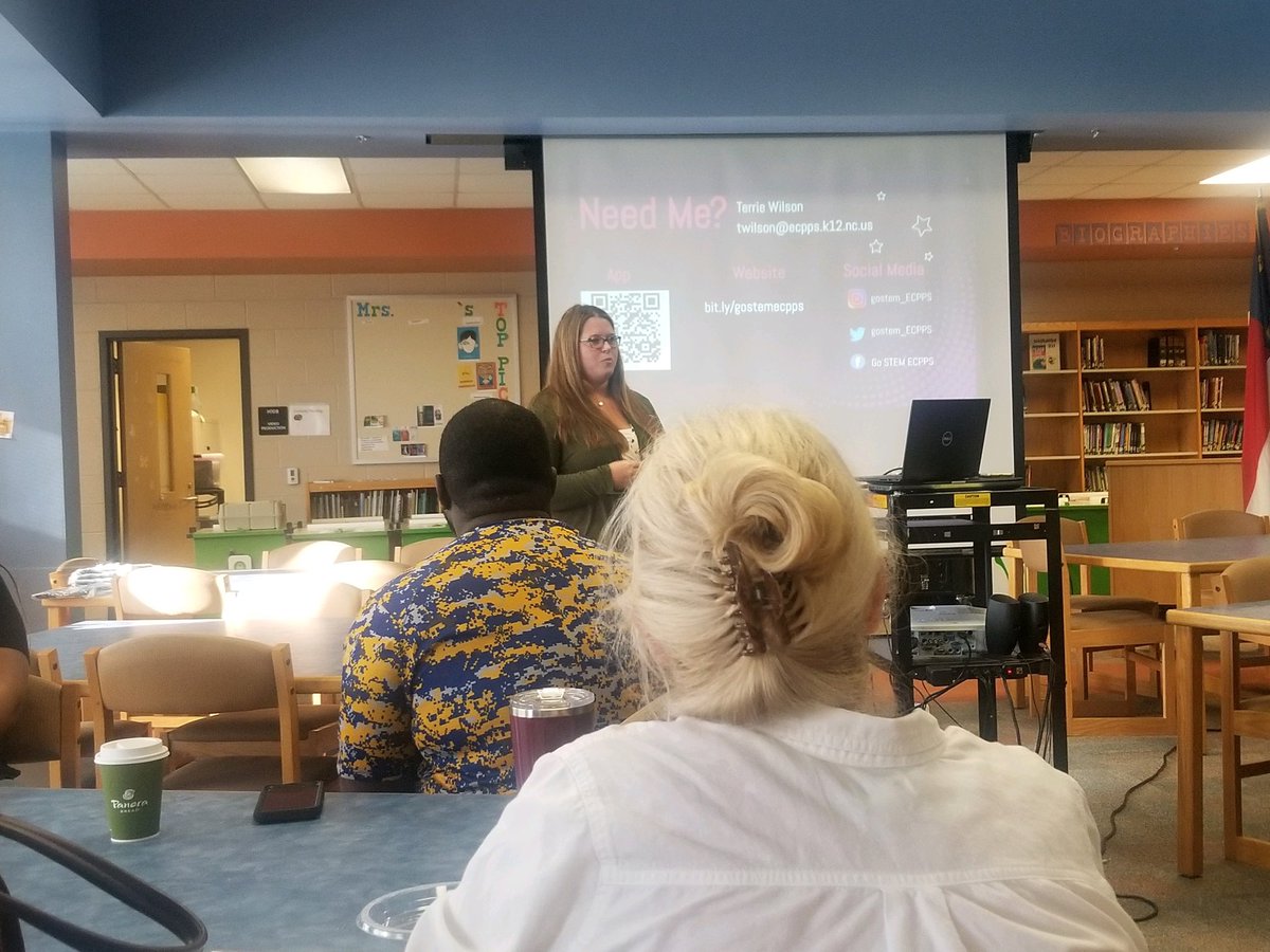 GoStem_ECPPS's tweet photo. GoSTEM has been intro’d to many staff members around the district.  ECPPS has amazing educators who are already making plans to utilize our lab spaces and make STEM happen!  From Spanish, art, entrepreneurship, Math, Science, and ELA...our teachers are READY! #ecpps #gostemecpps https://t.co/J41ZfZeK7g