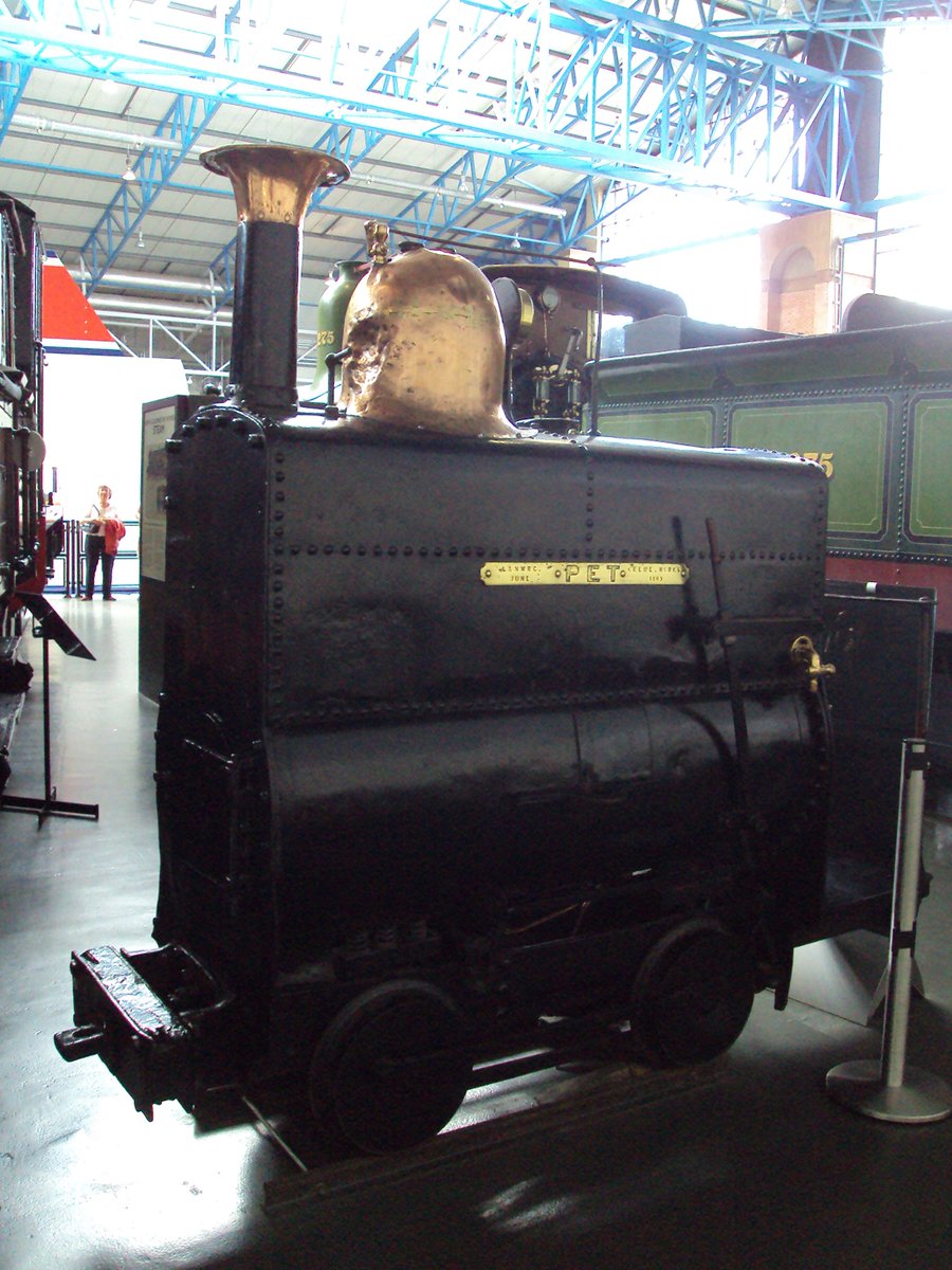 the national railway museum has lots of cool stuff. here's a tiny baby locomotive called "pet" which was used on the london and northwestern railway's narrow gauge railway at their locomotive works at crewe