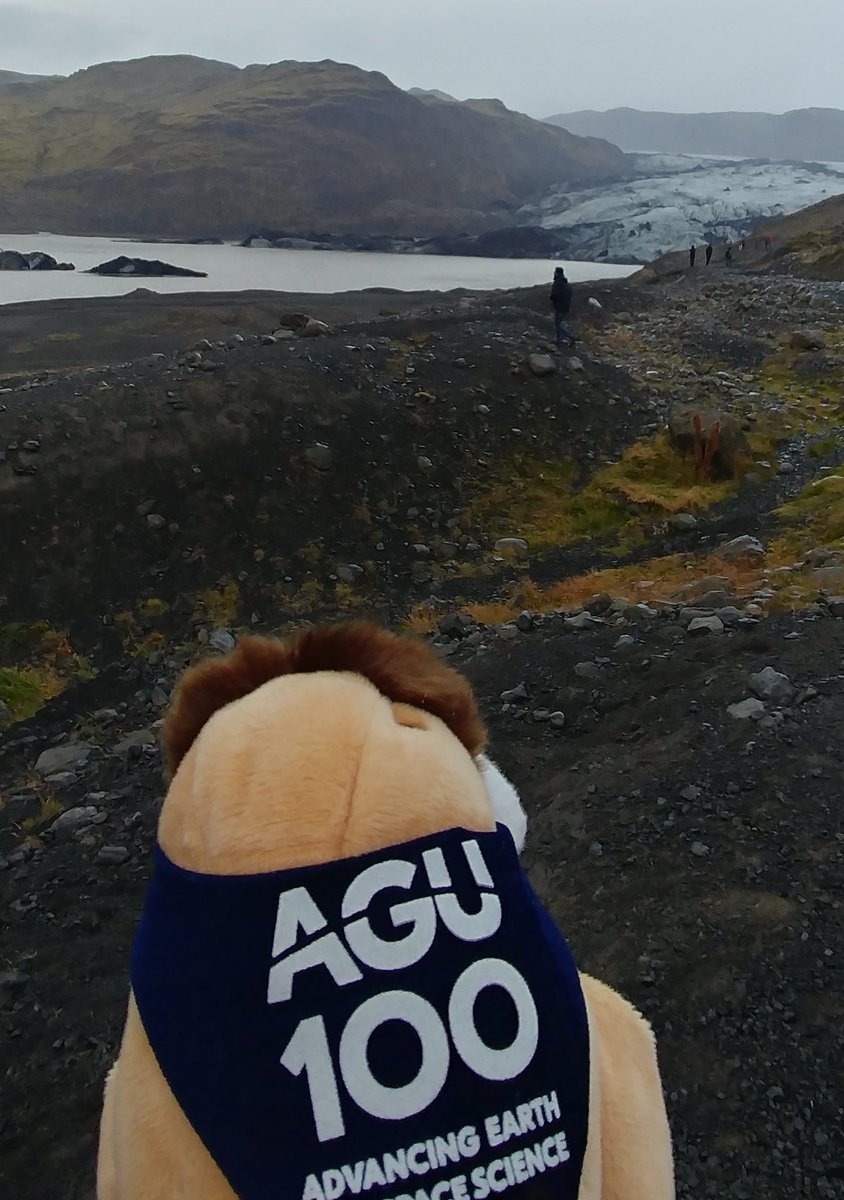 AGU_Eos's tweet photo. Yesterday at #ExSS4, Wanda the (adventure)Walrus learned about Iceland's geothermal energy, visited Seljalandsfoss waterfall, and saw her first glacier, Sólheimajökull 🇮🇸
#ExSSIV #AGU100 https://t.co/qSRfVjkcqn