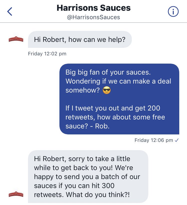 RobGreenwood_'s tweet photo. Afternoon fellas. I’m after some free sauces cos I’m a cheapskate and Mrs Greenwood don’t let me shop because last time I went I only came back with Stella and malteasers. So I’d appreciate some help, please. 

I’ll follow everyone who retweets. 

Thanks - Yours Rob. https://t.co/Tcuxx4OvzI
