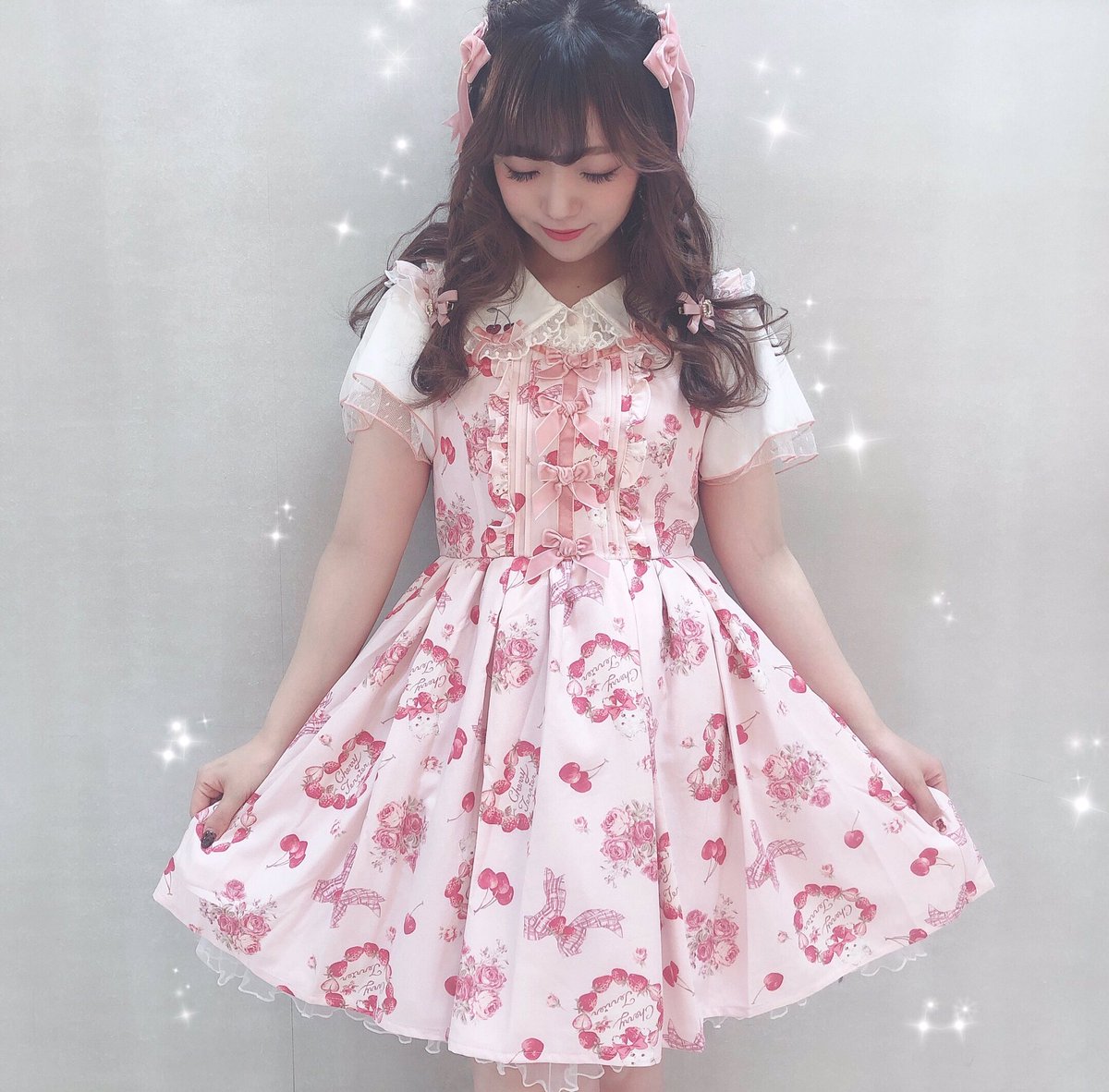 LIZ LISA テリアチェリー柄ジャンスカ　レア品　完売品 LIZ LISA テリアチェリー柄ジャンスカ レア品 完売品