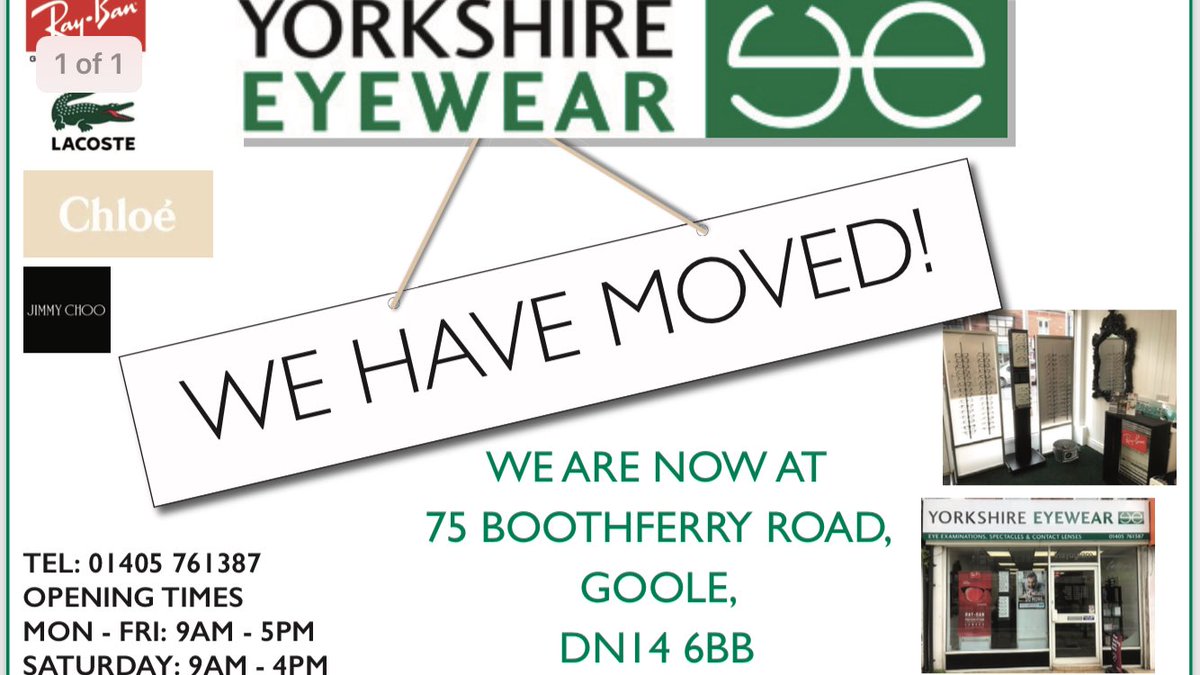 Yorkshire Eyewear tweet media