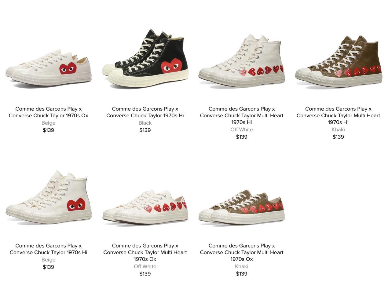 converse comme des garcons europe