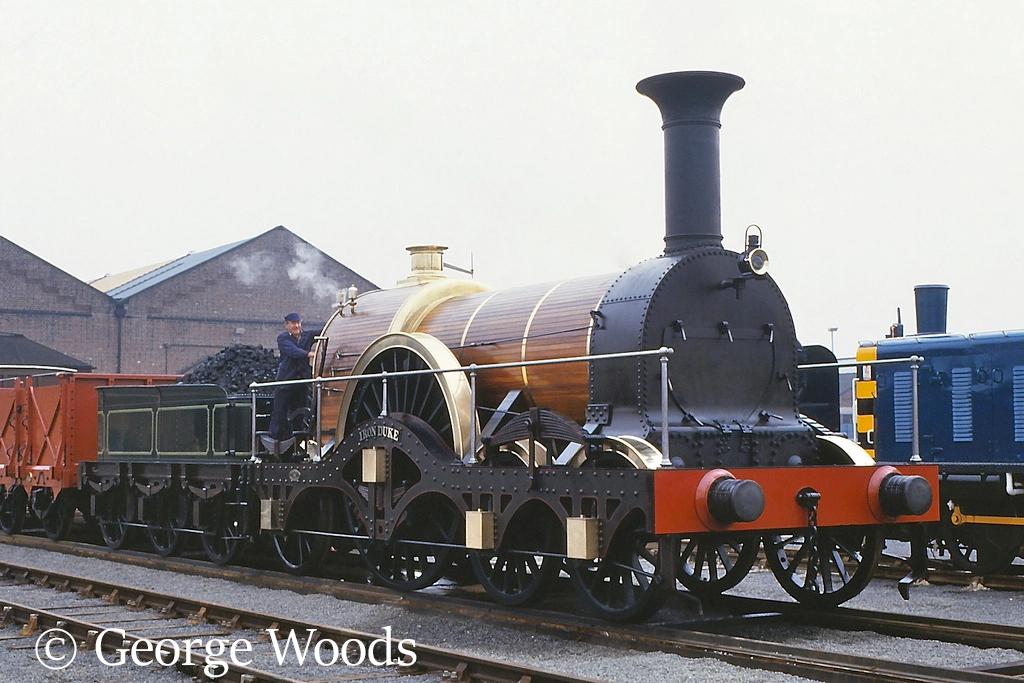 on the other hand the great western railway was originally built to broad gauge - 7'1/4" compared to standard 4'8.5" - and the replica locomotives (here's the iron duke) are BIG