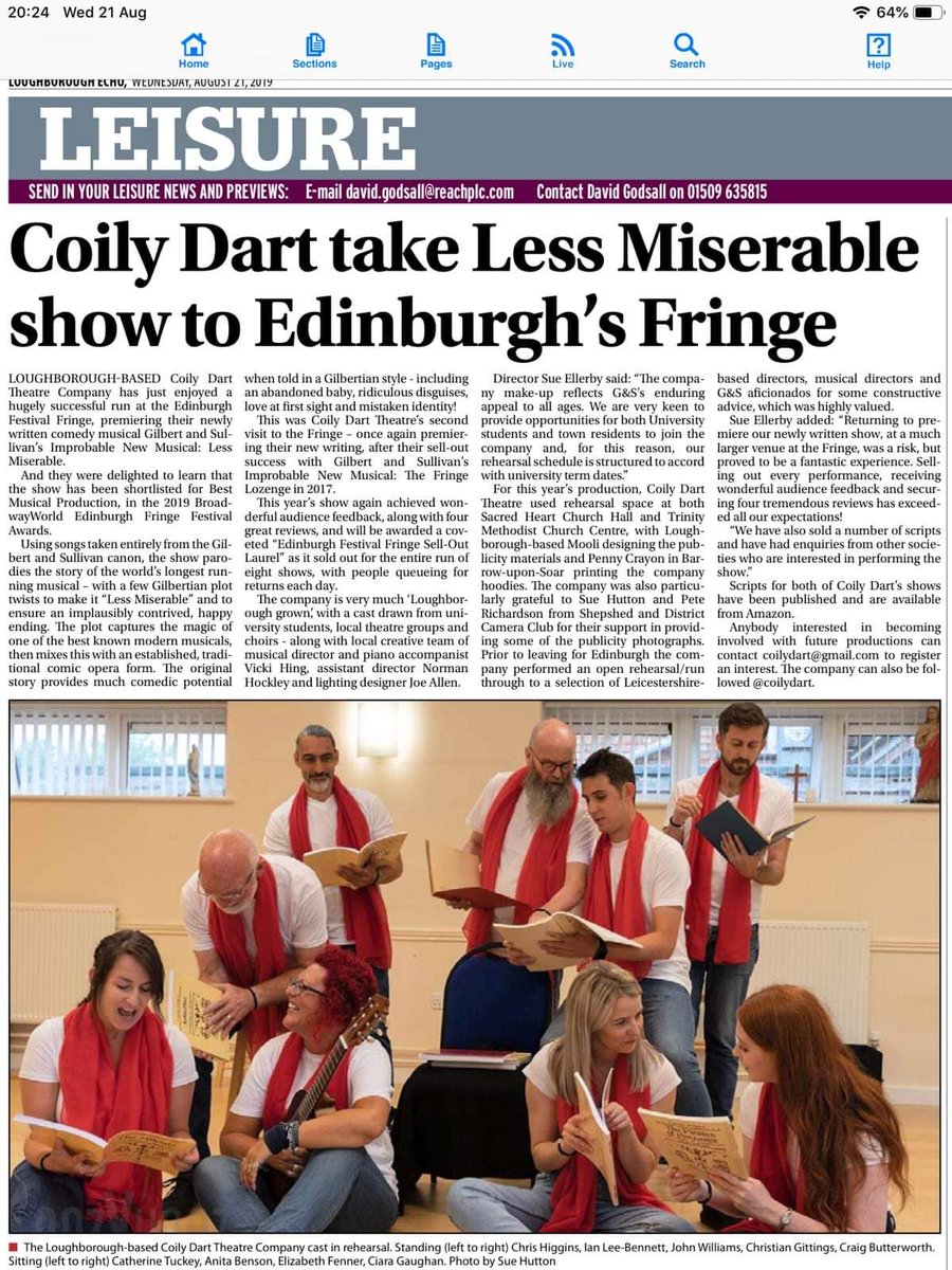 vickihing's tweet photo. #Loughboroughecho
#coilydart #edfringe #Lessmiserable https://t.co/szFwwyh8V5