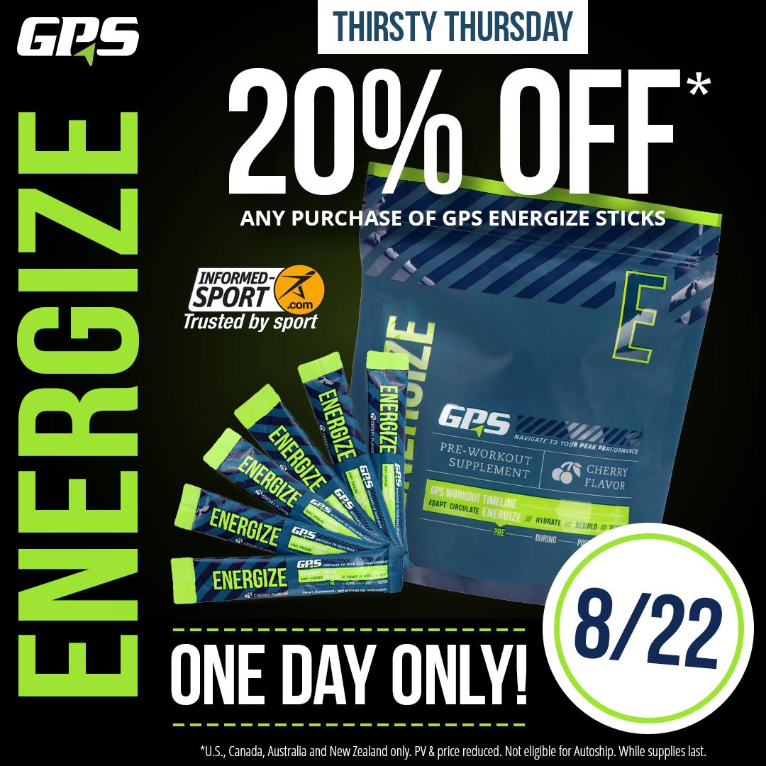 livepureglobal's tweet image. 🌊 THIRSTY THURSDAY! 🌊
Save 20% on GPS Energize Sticks TODAY ONLY ⚡️

Get it while it&apos;s hot 🔥👉 bit.ly/GPSEnergizeSti… 

#GPSPerformance #PreWorkout #LivePURE