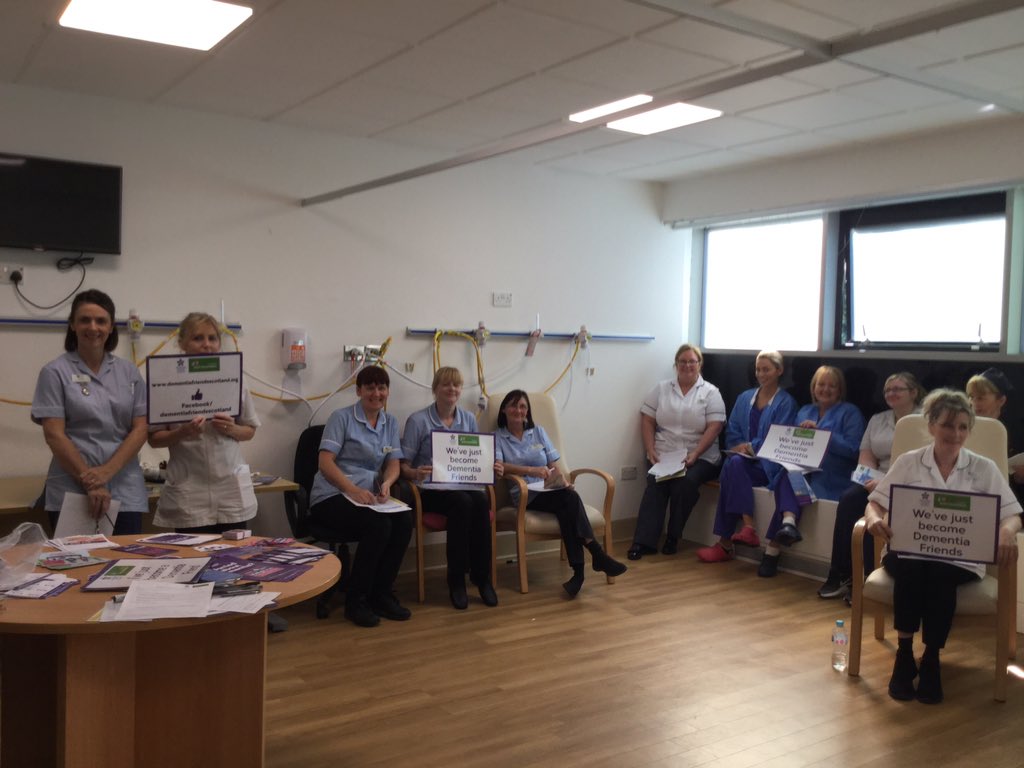 amcwhinnie2's tweet photo. Spent this morning at Ross Hall Hospital, two Dementia Friends sssion this morning, 46 staff across various deptartments, #improvingpatientexperience #understandingtheperson @alzscot @HenryAlzScot @thatjanbeattie @BMIHealthcare ready for last session this afternoon https://t.co/V3NqX9y54r