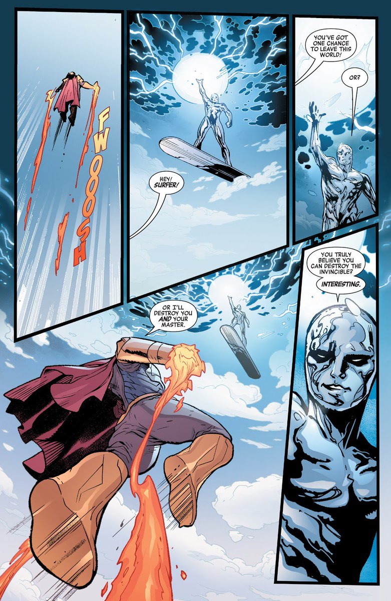 bassbrooo's tweet photo. Silver Surfer vs Prodigal was EPIC! Prodigal was lucky enough to survive! Didn't like the idea of the air bubble in the last few pages tho but Silver Surfer: Prodigal Sun #1 was a great issue nonetheless!
#SilverSurfer
#ProdigalSun https://t.co/FGtMZxYv64