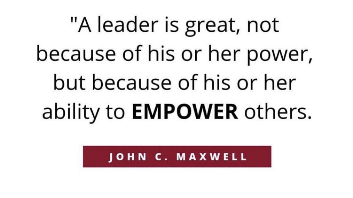 drmarciatate's tweet photo. Think of the best leaders you’ve encountered in your life. What do you think made them so great? Was it their importance and power, or was it their ability to inspire and empower others? #edchat https://t.co/ByukD2FxS0
