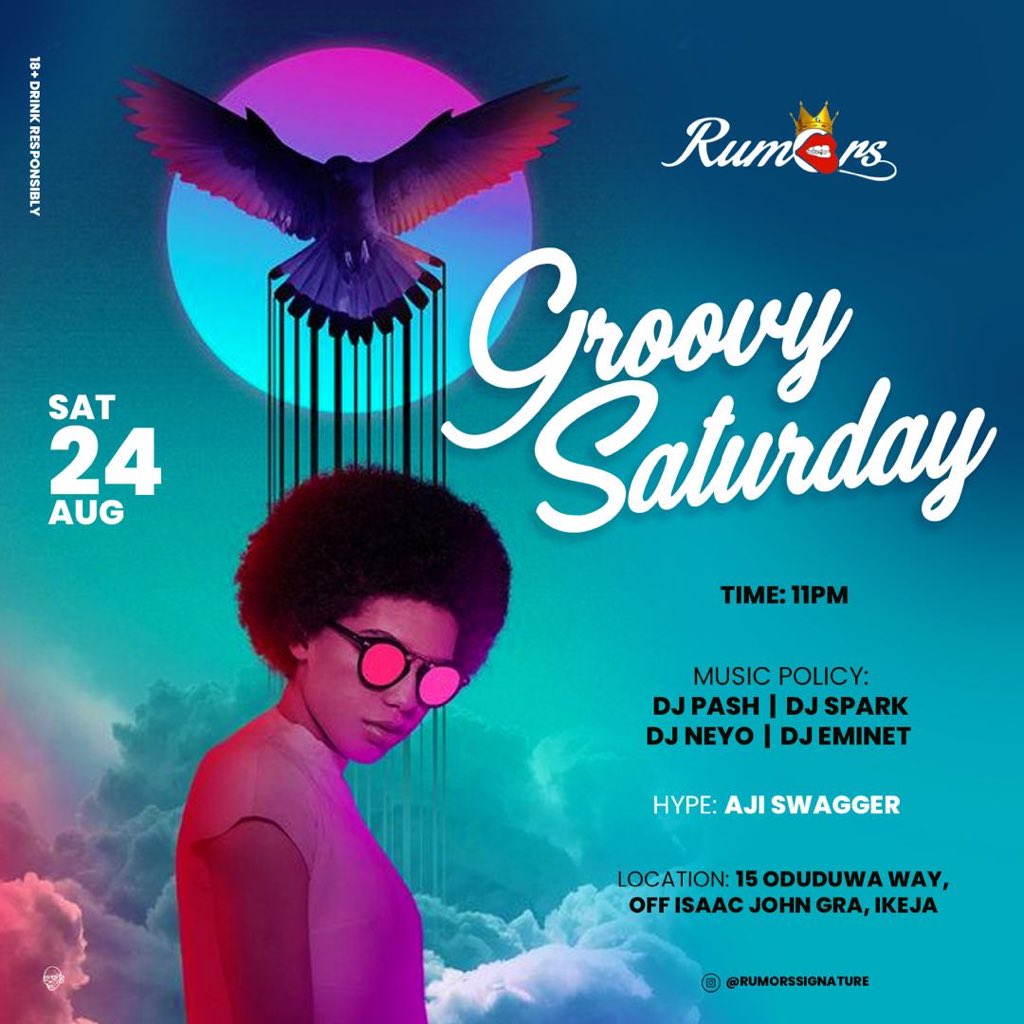 smeagolcreation's tweet photo. #groovysaturday design for Rumors Night Club
Get your creative designs done with ease at Smeagolcreations
#djsplash #creative #design #dhneyo #augustdesigns #flyers #banners #logo #rumors #party https://t.co/koQfUZLC8v