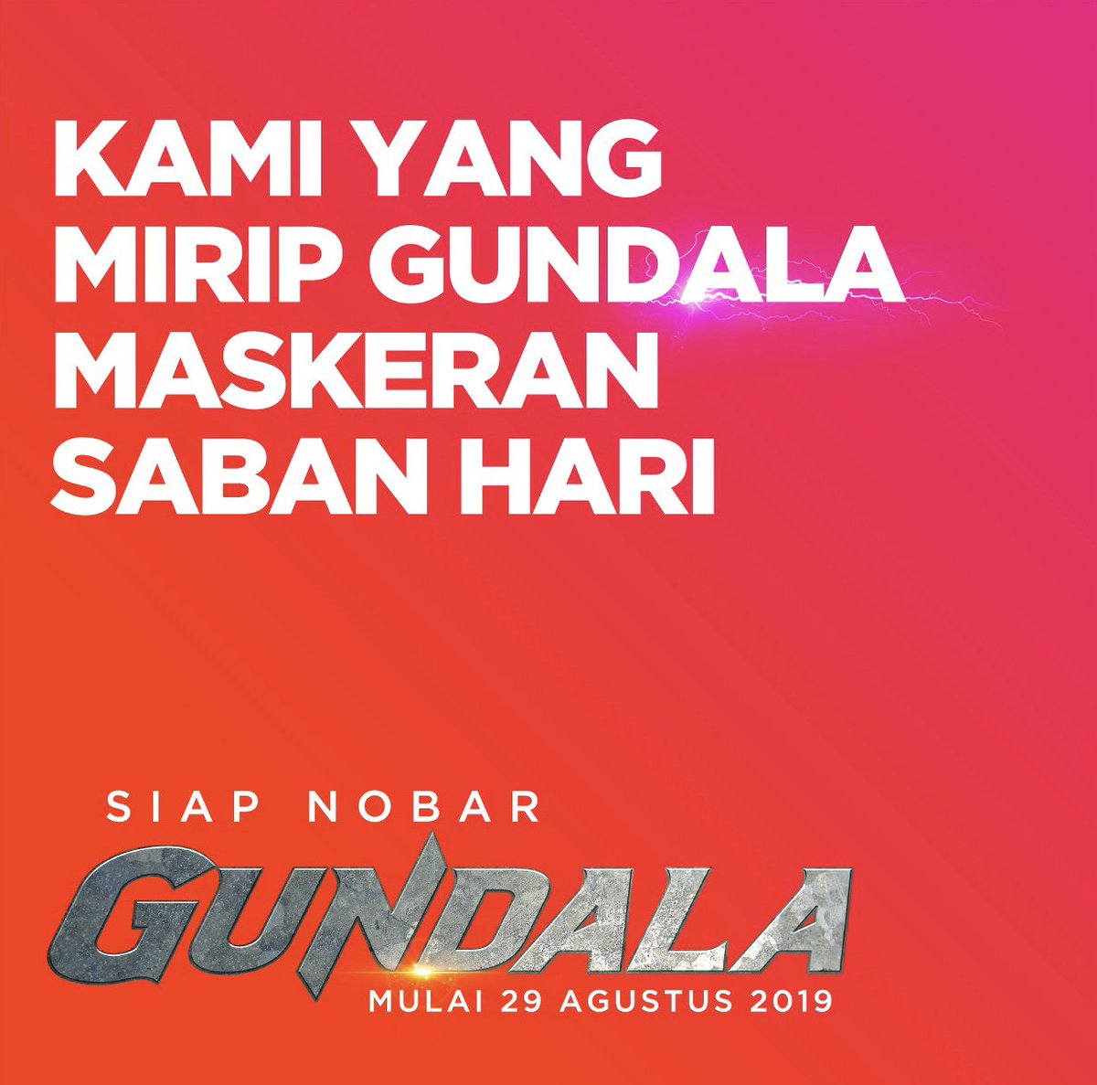 Apapun pun yang terjadi, siap nobar Gundala yang 7 hari lagi akan tayang kan teman-teman? Yuk beli tiket presale Gundala yang sudah bisa dibeli mulai dari sekarang! #BCU29Agustus #Gundala #NegeriIniButuhPatriot #BCU29Agustus2019 #JagoanIndonesia #MenujuGundala