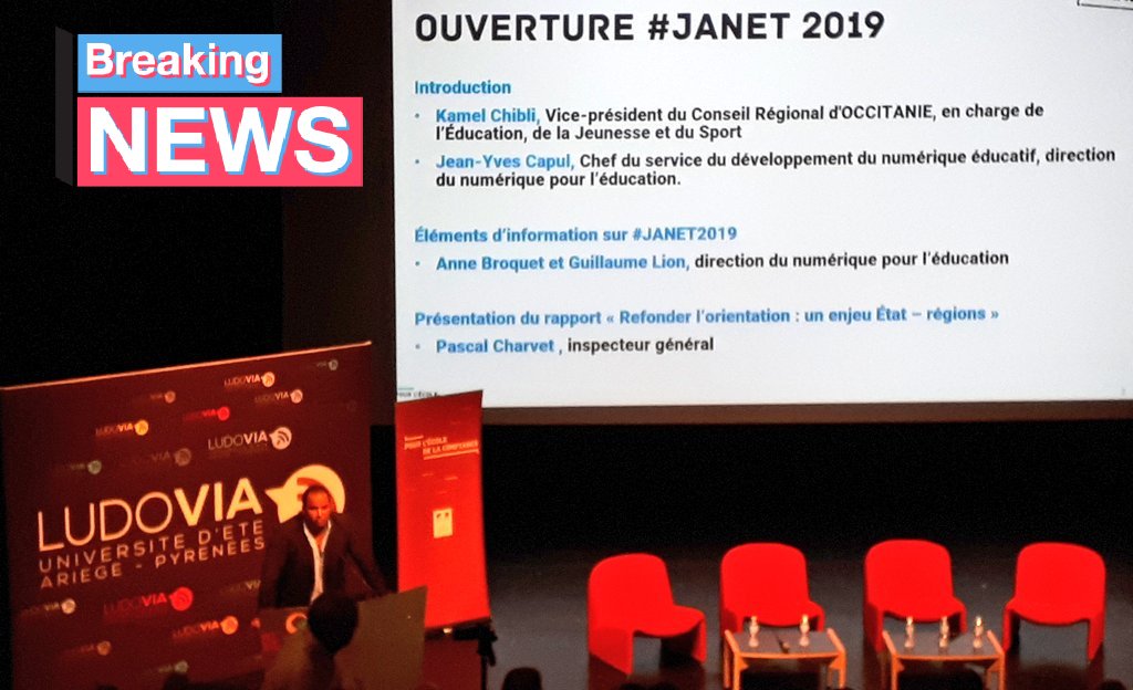 AxelJean77's tweet photo. @Edu_Num @AnneBroquet @kamelchibli @GuillaumeLion @ludoviaORG Salle de conférence comble pour ouverture de #JANET2019 @ludoviaORG @Occitanie
@Edu_Num #DANE
▶️La question des #Ress_Num et des pratiques pédagogiques dans la durée pour toutes les régions de France. https://t.co/Xt7X0pCQP4