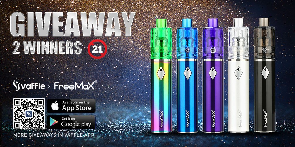 Joint giveaway by Vaffle and Freemax!
1. Follow <a href="/vafflecom/">Vaffle</a> &amp; <a href="/Freemaxvape/">FreemaxVape</a>
 
2. RT &amp; Like 
3. Tag ur vape friends
2 winners. End on Aug.29th.
More gifts ->
bit.ly/2ZepQak
vaffle.com/dl/twitter

#freemax #vaping #vape #vapegiveaway #giveaway #GEMM