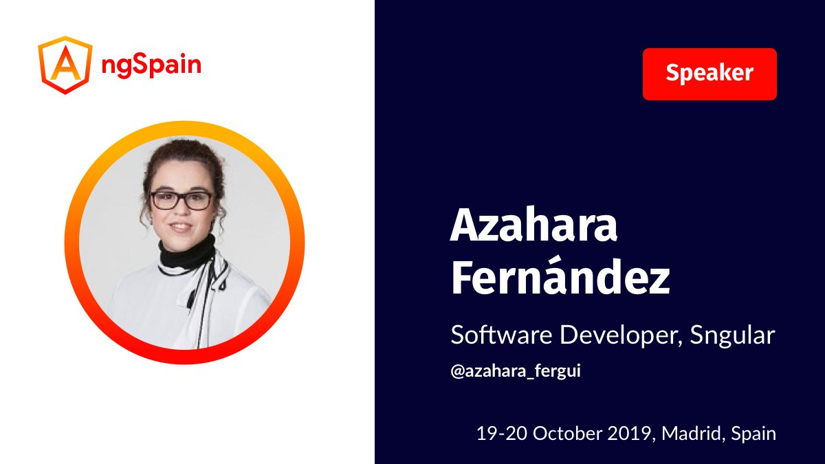ngSpain's tweet photo. How to combine #AngularofThings and #Imnunology in a game? @azahara_fergui y @juan_manuel_rp will be talking about this at #NGSpain!
Have a look at this teaser! https://t.co/kK9n7zvizY
#Madrid #Angular #ngExperts https://t.co/bB5SCdWnzo