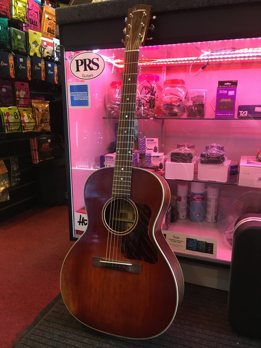 An Interesting guitar, An Eastman E10OOSS/v in Antique Varnish, has come into the shop.

While this guitar shows wear and tear, don't worry, it's meant to look like that.