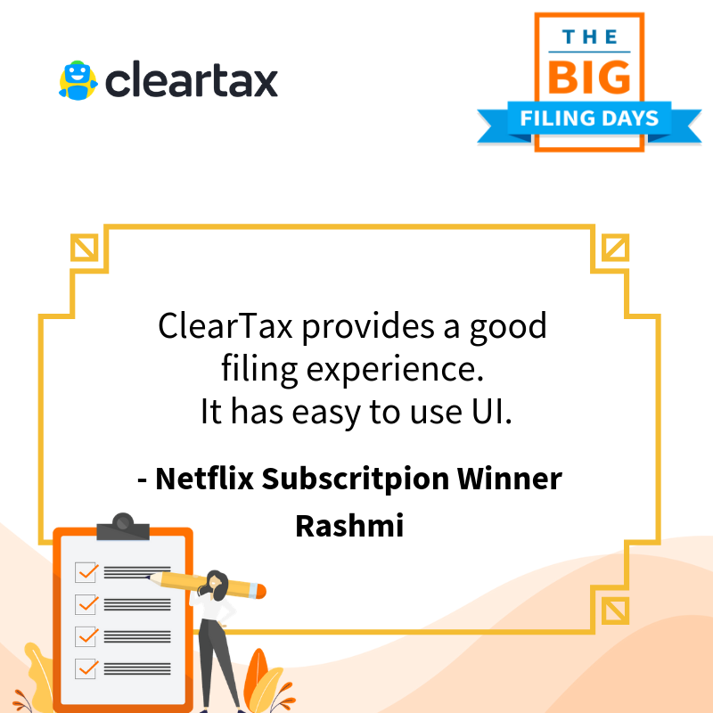 _cleartax's tweet photo. Congratulations Winners! 

Six hours to go, file now to win Netflix subscriptions, Google home or a trip to Thailand.
Click to file: https://t.co/JuZcK9ngWv

The winners speak!

#IncomeTax #Incometaxreturns #BigFilingDays #RelaxWithClearTax #RewardingNotTaxing https://t.co/S3tBE2liIQ