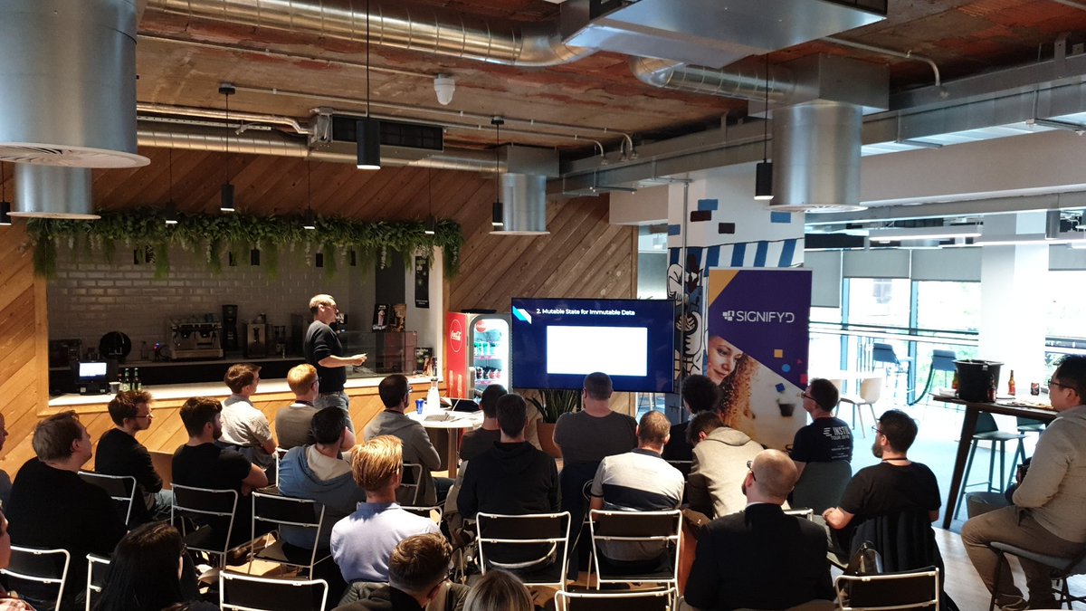 BelfastJUG's tweet photo. First up @timdrivendev telling us how to avoid some mind melting bugs with functional programming principles https://t.co/T1Lpldu5vx