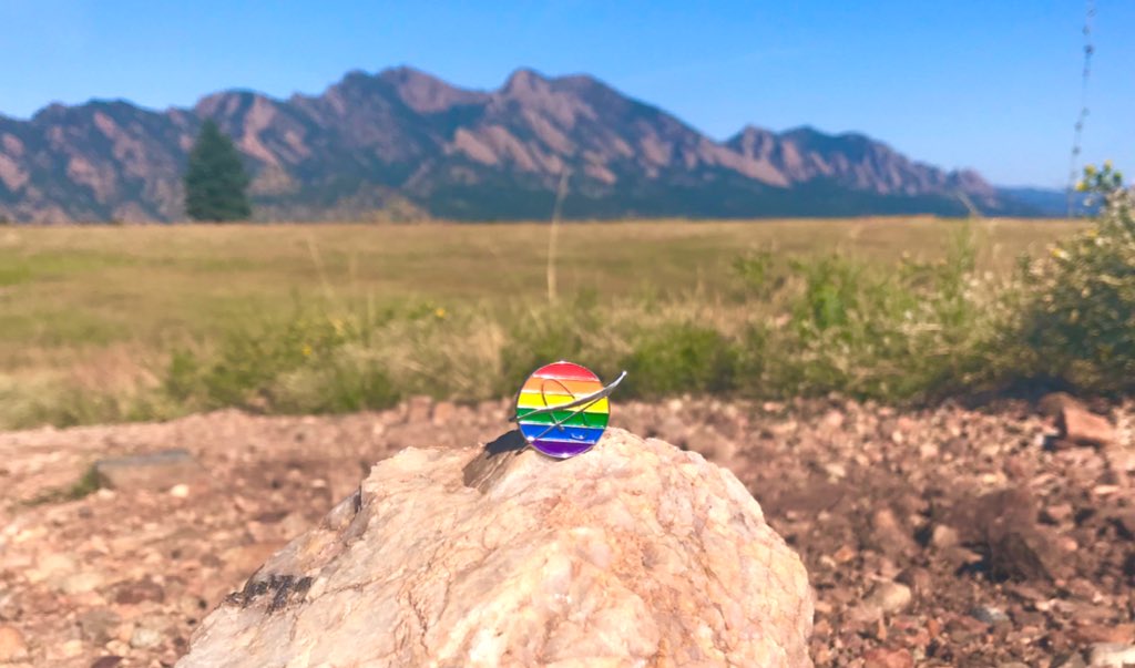 jtuttlekeane's tweet photo. Since everyone’s asking: we’ll be giving out these #NASApride pins at forthcoming planetary conferences (DPS, AGU, LPSC)—for free! #Pride #LGBTQ #STEM (1/4) https://t.co/P9cNl2FW24