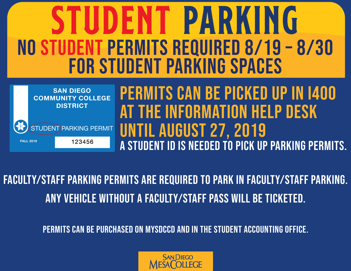 sdmesacollege's tweet photo. CAMPUS PARKING:
Faculty/Staff parking permits are required to park in faculty/staff AND flex parking (during flex hours). Any vehicle without a faculty/staff permit will be ticketed.
#FreeValet is available Mon-Thurs. Next week is the last week for this service. https://t.co/IxS9HEX6y6
