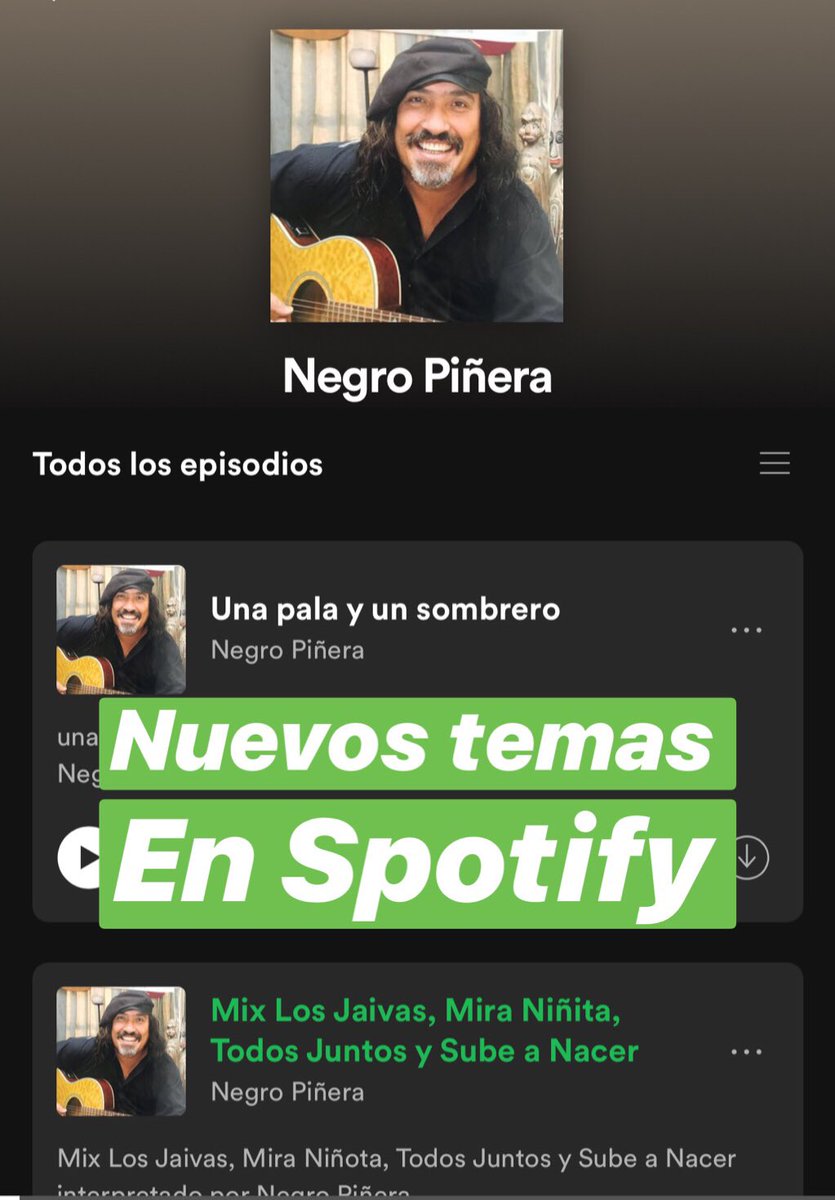 Tengo nuevos temas y covers en mi canal de Spotify, los invito a seguirme en open.spotify.com/show/1gjbwwaVN…