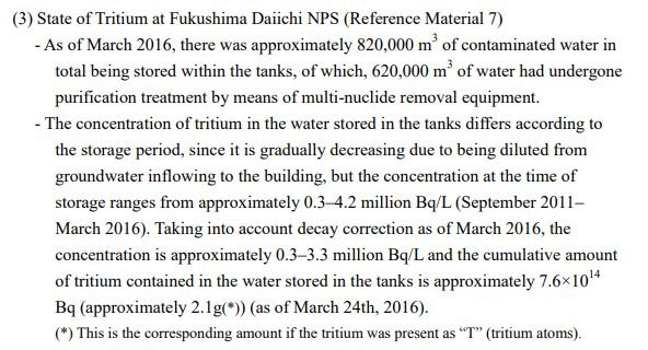 Donc on va repartir de ce document là, pas trop vieux, que j'ai piqué sur le site du gouvernement japonais. https://www.meti.go.jp/english/earthquake/nuclear/decommissioning/pdf/20160915_01a.pdfPage 4, paragraphe 3 :