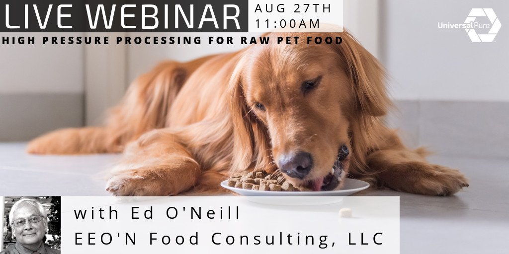 Universal_Pure's tweet photo. Learn about the benefits of HPP for pet food with expert Ed O'Neill.
Sign up for our free webinar today! Register here: https://t.co/ff1naF3cx0
#HPP #highpressureprocessing #petfood #rawpet #pets #foodsafety https://t.co/RqAW64ygJS