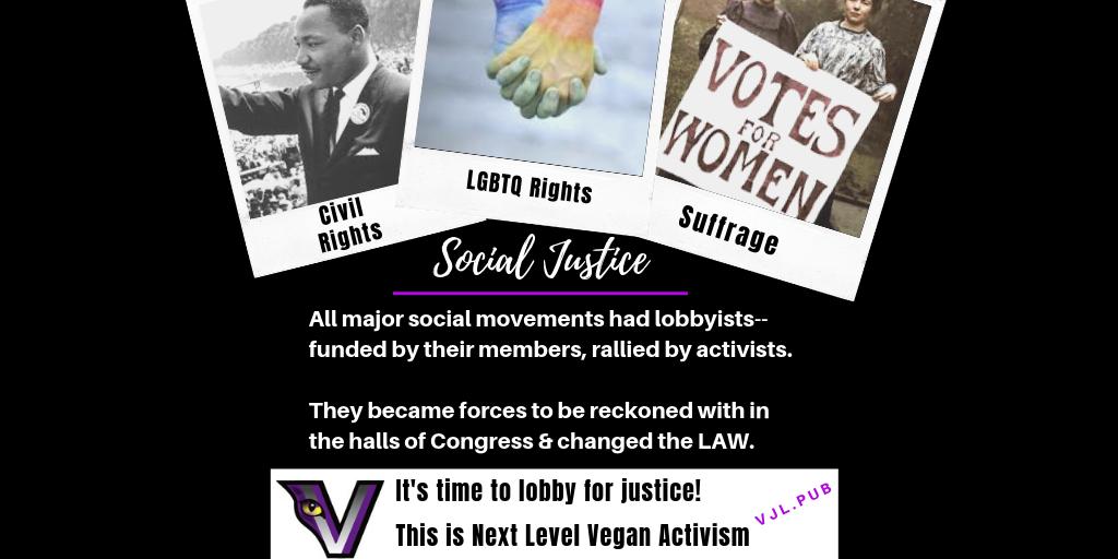 How do major social movements create change?

Activists on the ground in partnership with their members help raise money for professional lobbyists in DC.

It's time for vegans to lobby for justice. 

We can't do it alone. Become a member! vjl.pub
#vegan #govegan