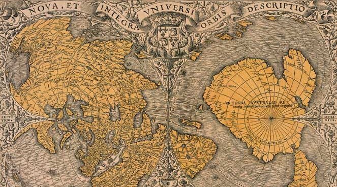 Oronce Finé, another famous mapmaker as well as mathematician, also appears to include the same features at the North Pole in his cartography.